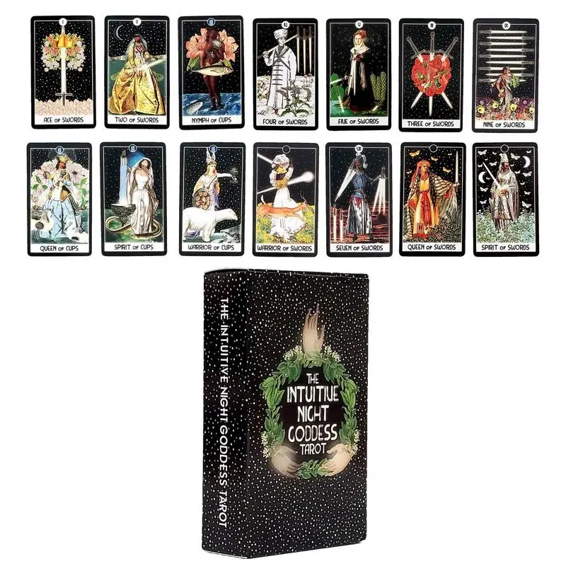 78 Cards Deck Table Board Game The Intuitive Night Goddess Tarot Decks For Beginners Professionals Fortune Telling Tarot Card