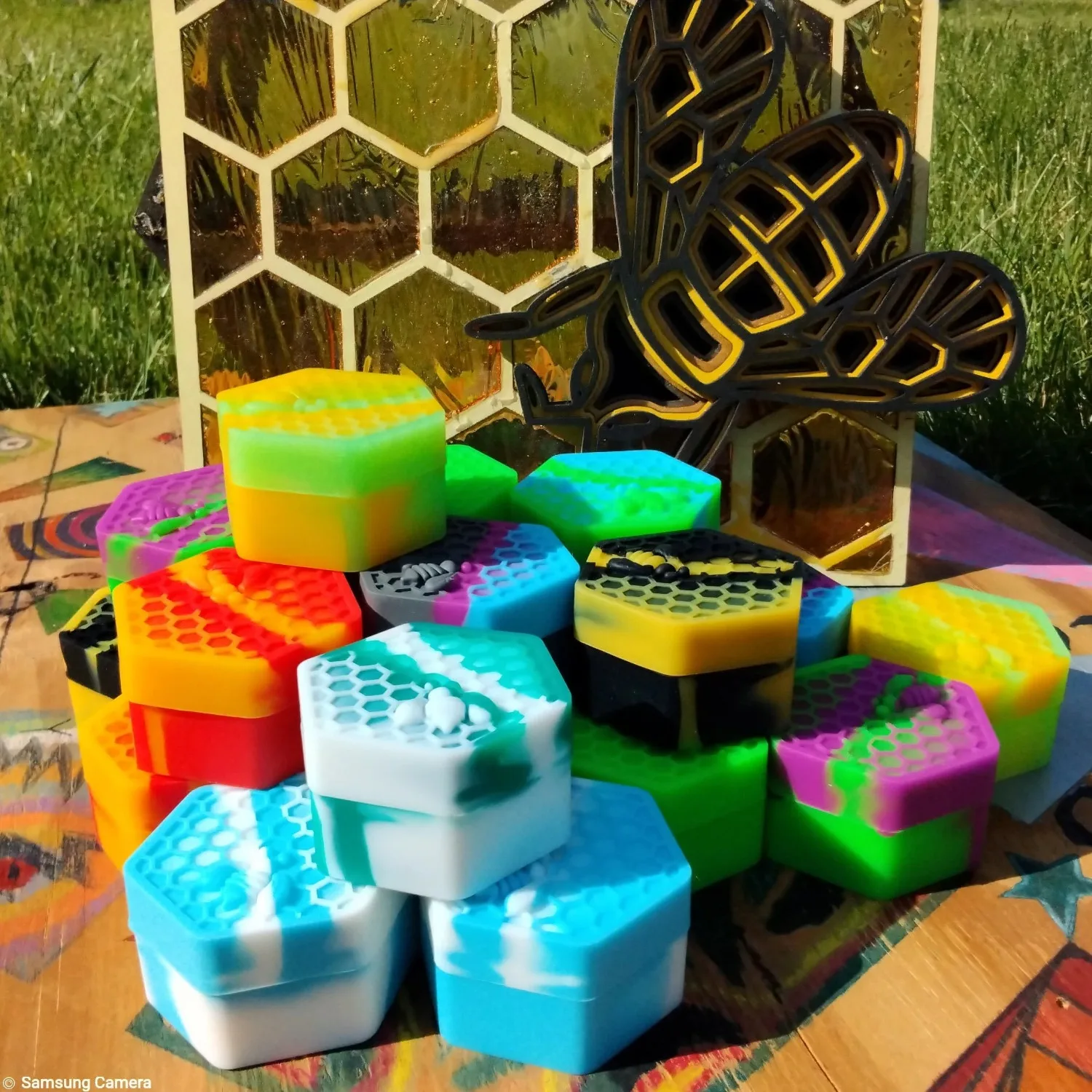 1 Piece Hexagonal Silicone Honeycomb Stash Container 26ML