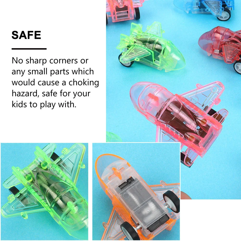 

25 шт. мини пластиковый самолетик с откатным механизмом для детей ясельного возраста случайный цвет легкий прочный инерционный фрикционный самолет образовательный