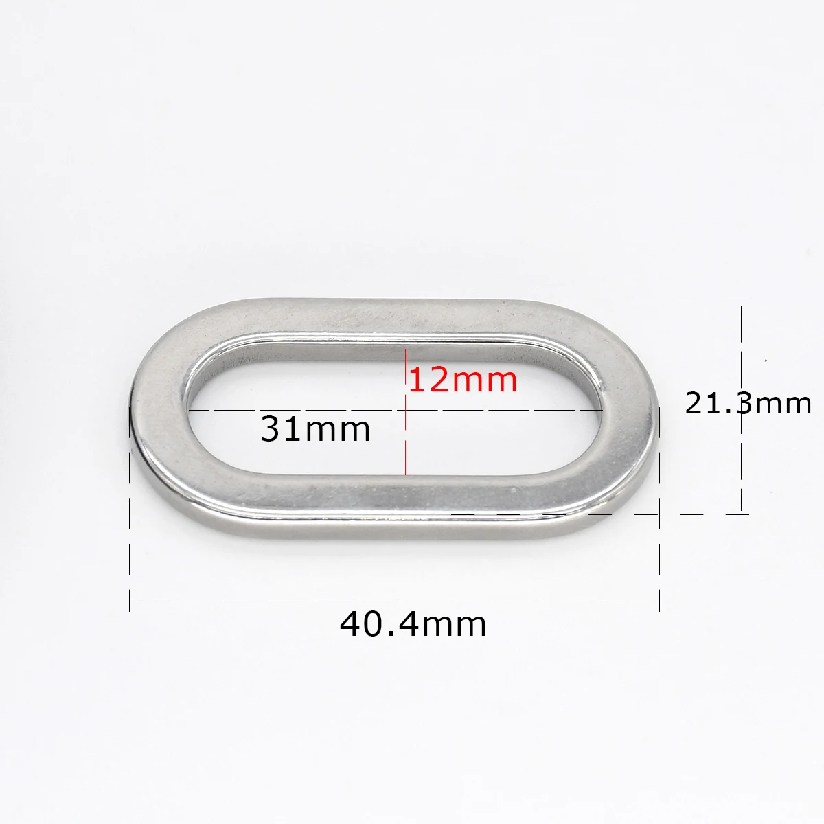 1pc Edelstahl d Rings chnalle ovaler Ring Einsteller Verschluss Schnalle Leder Bastel tasche Teile Geldbörse Rucksack Haustier Kragen Zubehör – Detail 13