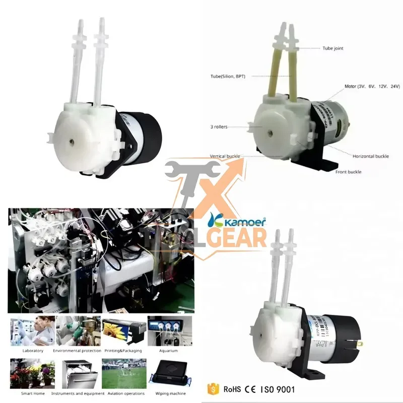 2026China*Factory* Kamoer KPP High Quality 1.2~90ml/min Silicone or BPT Tubing OEM Mini Peristaltic Liquid Pump