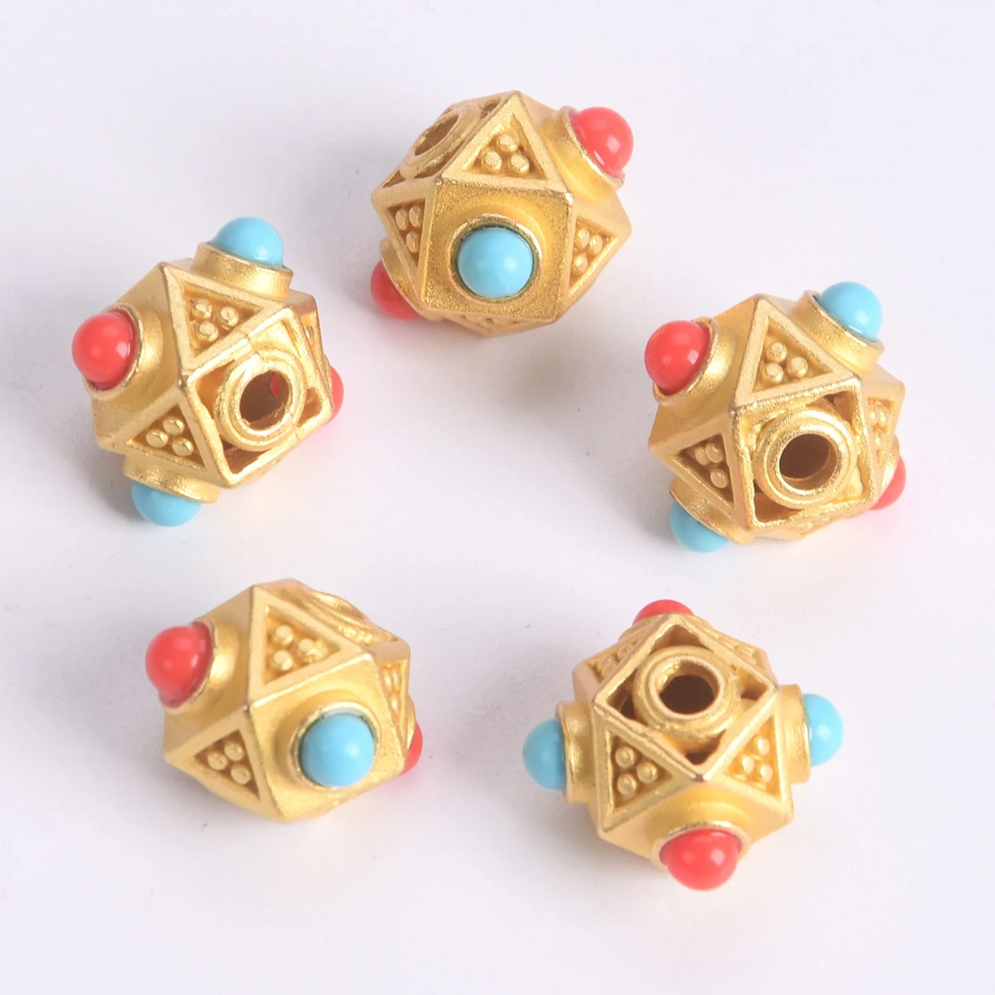 

5pcs Quadrangle Shape 18x12mm Matte Golden Color Alloy Metal Loose Beads For Jewelry Making DIY Crafts Findings