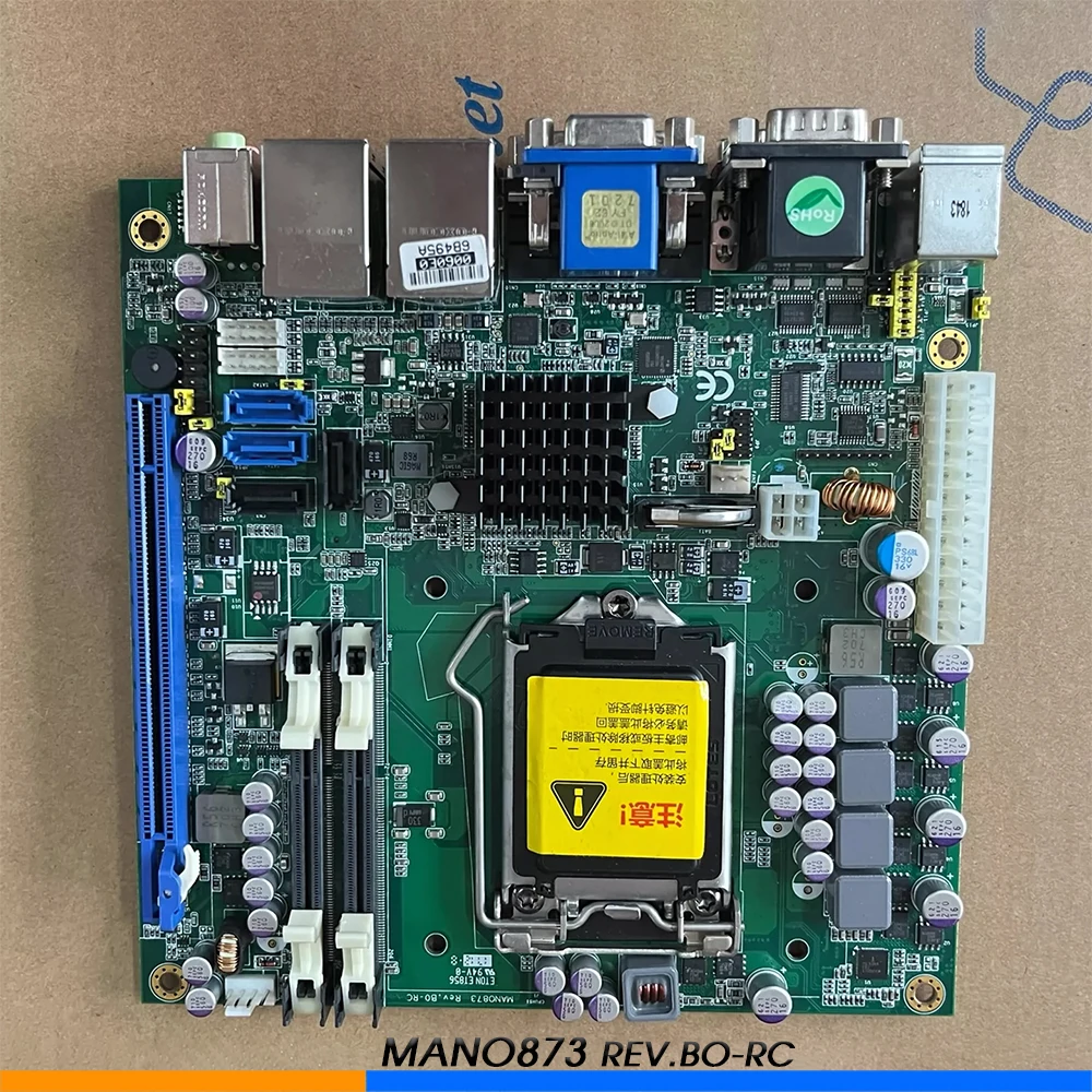 

MANO873 REV.BO-RC 1155 17X17 For Axiomtek Industrial Control Motherboard dual network port