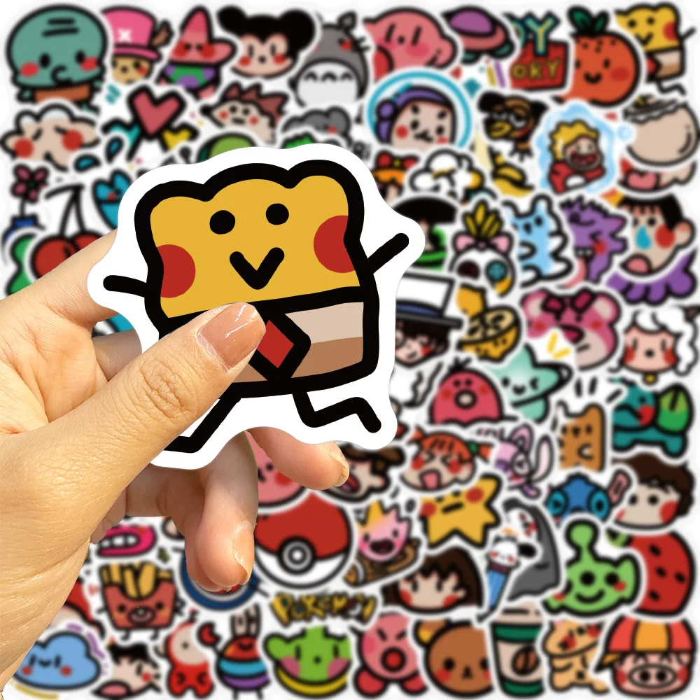 90Pcs Cute Mixed Anime Oldschool Stickers Kid Toys Skateboard Laptop Bike Car Phone Stationery Cartoon Stickers Children Gift