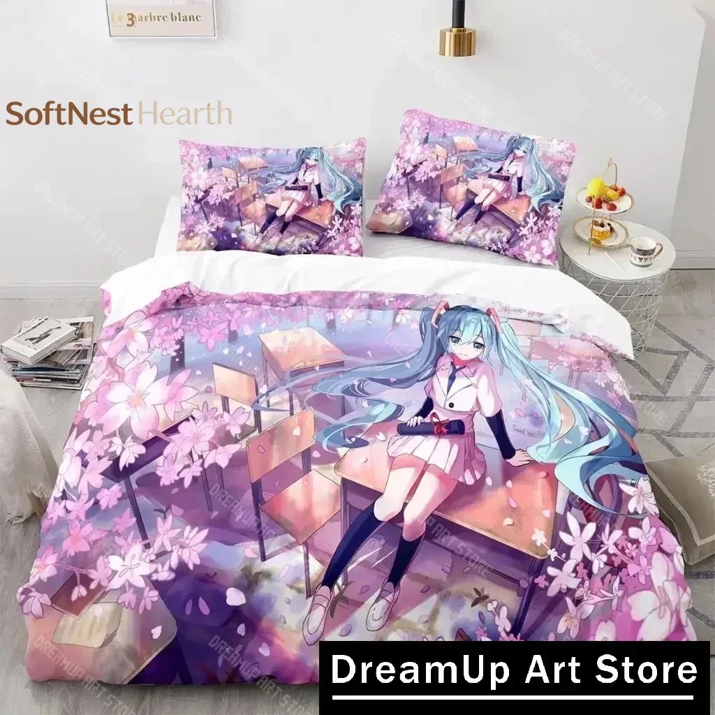 2026 3D Anime Beautiful Girl In The Future Bedding Set Single Twin Full Queen King Size Bed Set Aldult Kid Bedroom Duvet Cover S