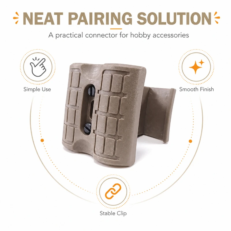 8 Centimeter Grooved Plastic Connecting Holder, High‑Toughness Structure Model Replacement Fitting