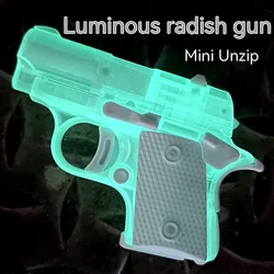 Mini 1911 pistolet zabawkowy świecący przezroczysta powłoka 3D Model grawitacyjny pistolet modny zabawki antystresowe prezenty na Halloween i boże narodzenie urodzinowy