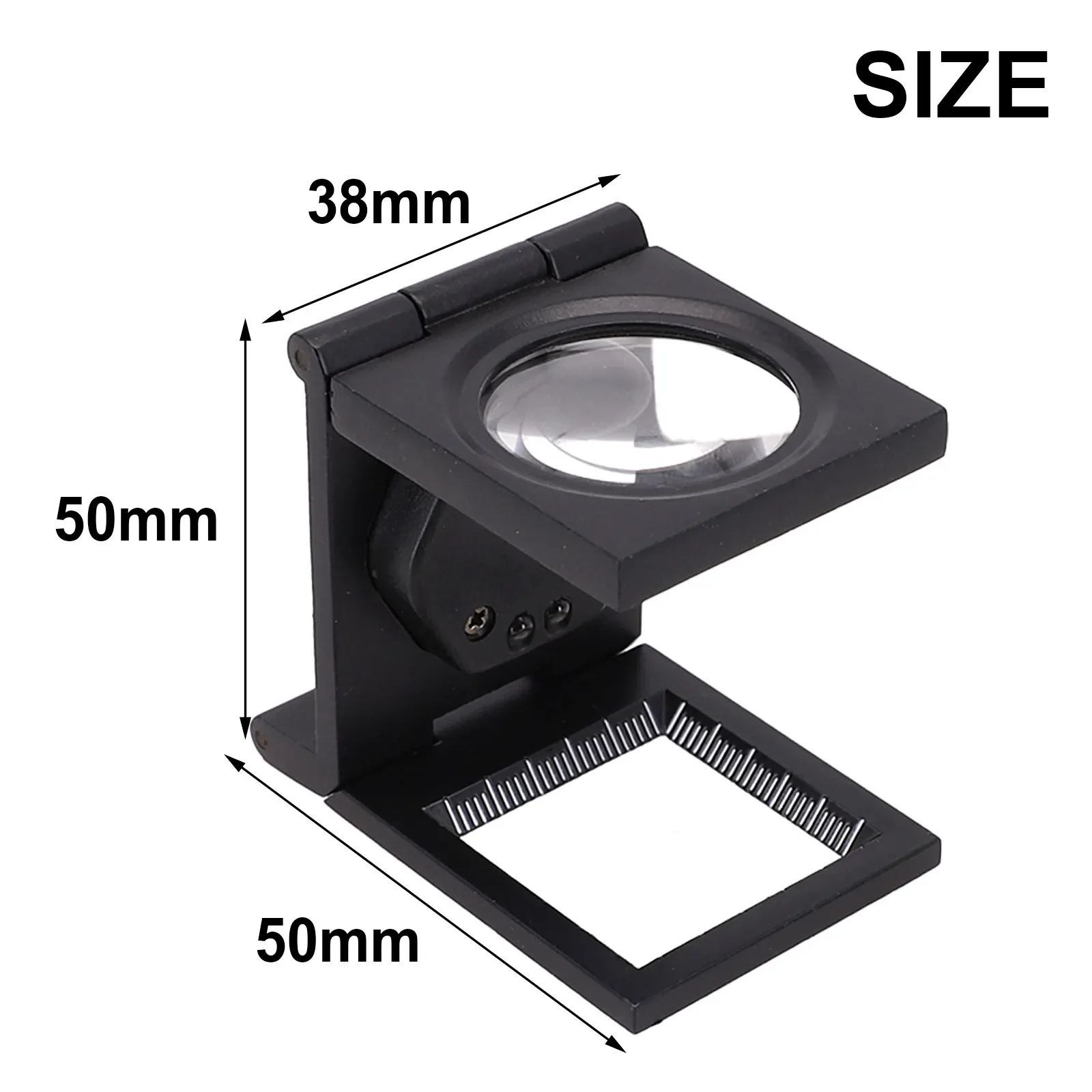 10X Folding Linen Tester Mini Pocket Metal Magnifiers Cloth Thread Counter Magnifier Magnifying Glass W/ 2 LED