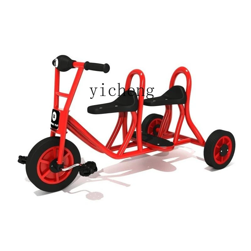 XL Kindergarten Tricycle Children's Double Bicycle Three-Person Bicycle Multi-Person Rotating Change