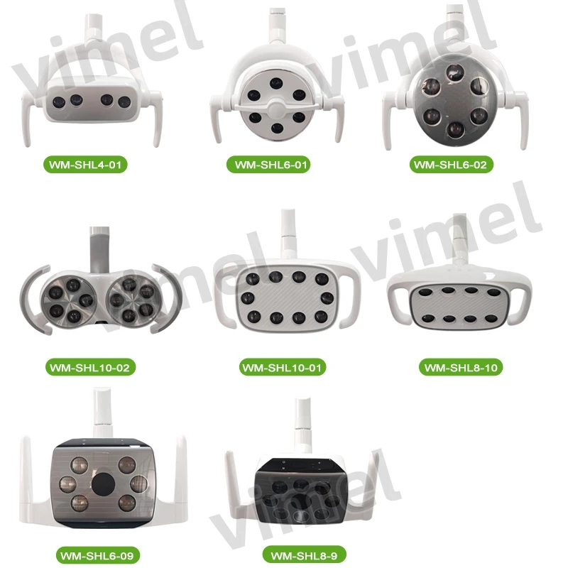 

8 different size Dental lamp fit dental chair lab equipment 4/6/8 LED cold light with 2 color Shadowless lamp adjustable angle