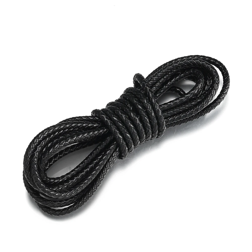 1Meter 3 4 5 6 mm Braided Retro Genuine Leather Cord Straps Leather Rope Strings for DIY Bracelet Necklace Jewelry Making