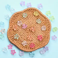 10pcs 12mm Acrylic Candy Color Clear Five-pointed Star Loose Beads For Necklace Bracelet Jewelry Earrings Making DIY Material