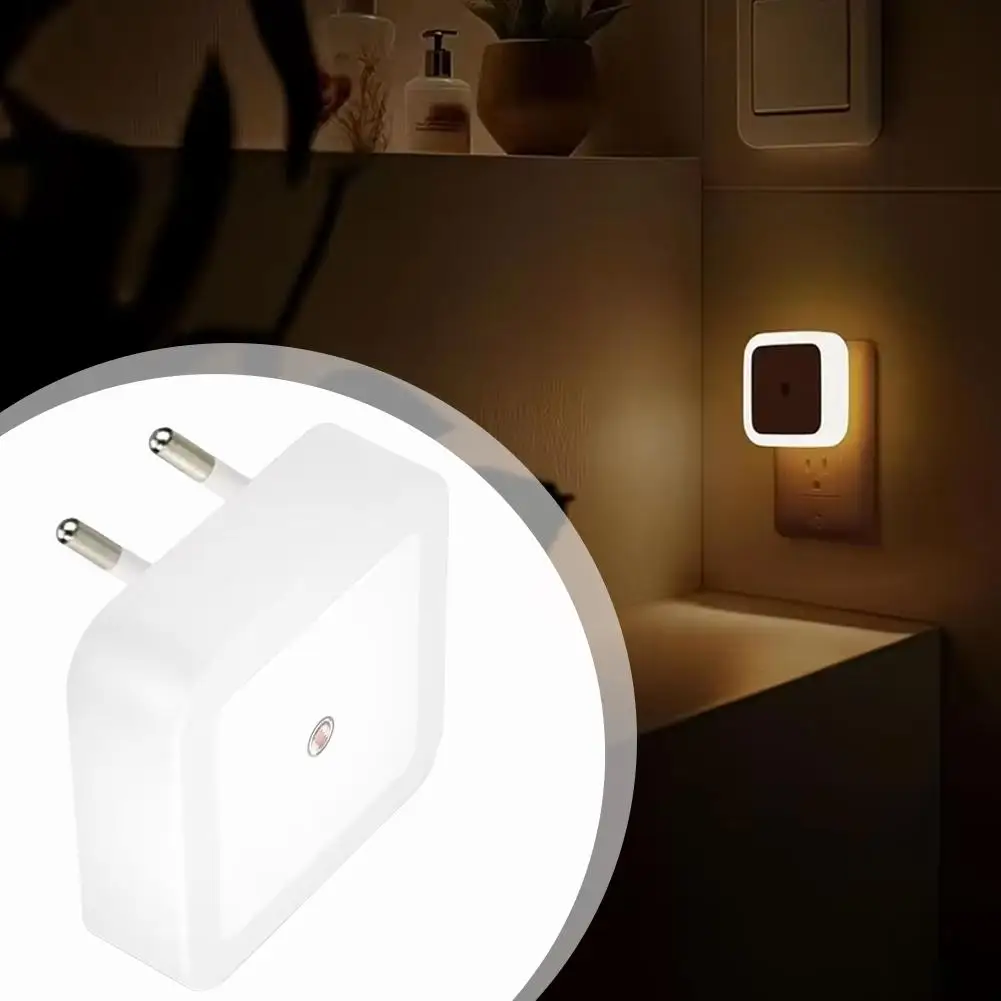 Wireless LED Night Light Mini Cute Wall Plug-in Auto Sensor Bedside Lamp For Bedroom Kid's Room Hallway Corridor Stairs EU Plug