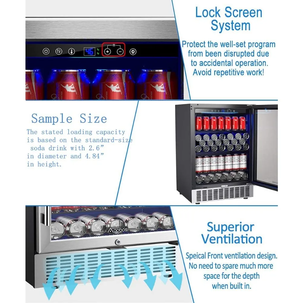 Refrigerador de bebidas independiente, refrigerador de bebidas integrado con sistema de refrigeración avanzado, 164 latas