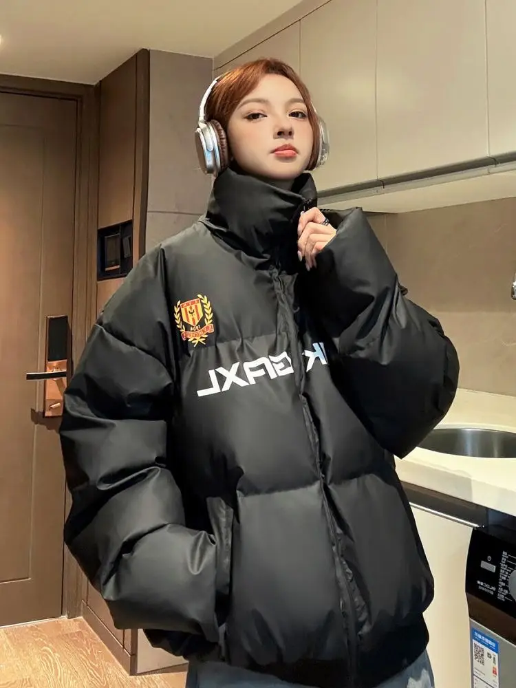 

Мужская зимняя утепленная куртка-косуха из искусственной кожи с хлопковым наполнителем, воротником-стойкой, повседневная, теплая, модная, молодежная одежда