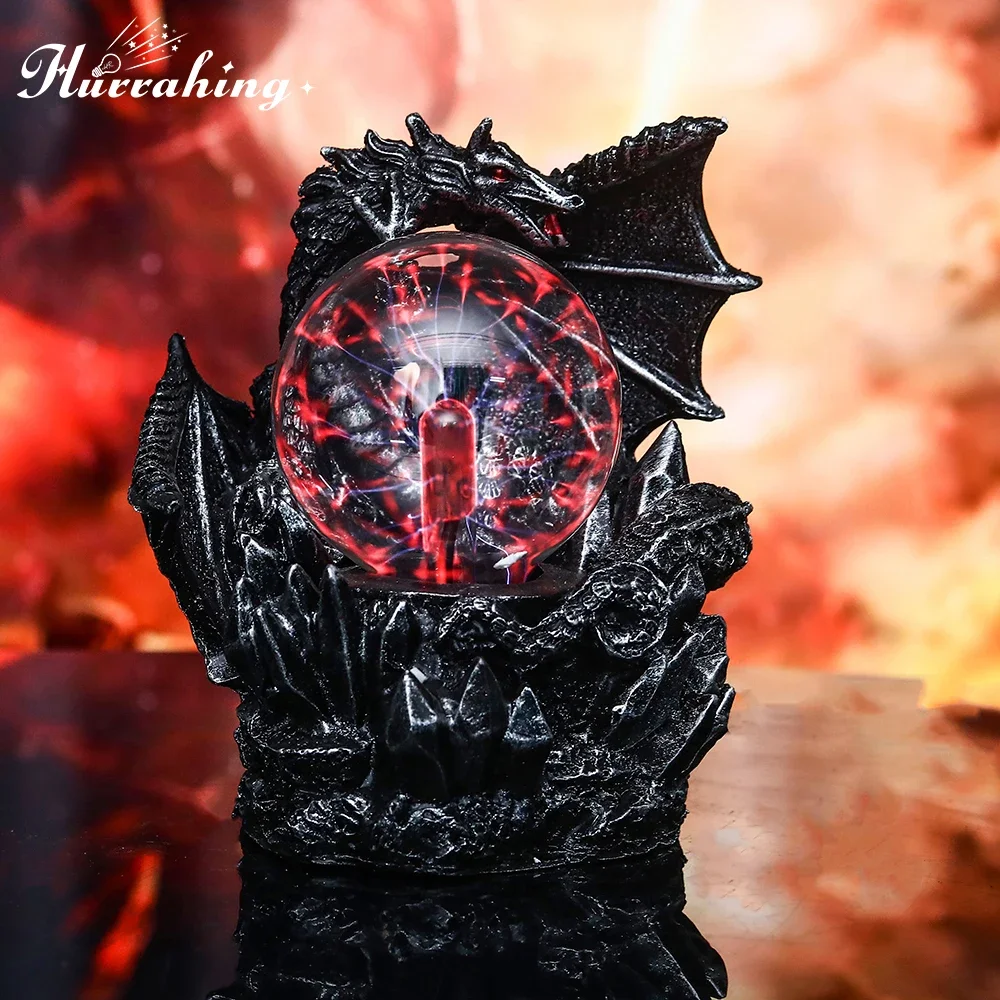 Hurrahing برأسين الزاحف المجنح مصباح بلازما 4 بوصة الغلاف الجوي ليلة ضوء سطح المكتب ديكور هالوين هدية بيع #4