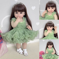 55CM full body soft silicone vinyl Reborn Stand Toddler Girl Doll lifelike Really Baby Doll Christmas Gift