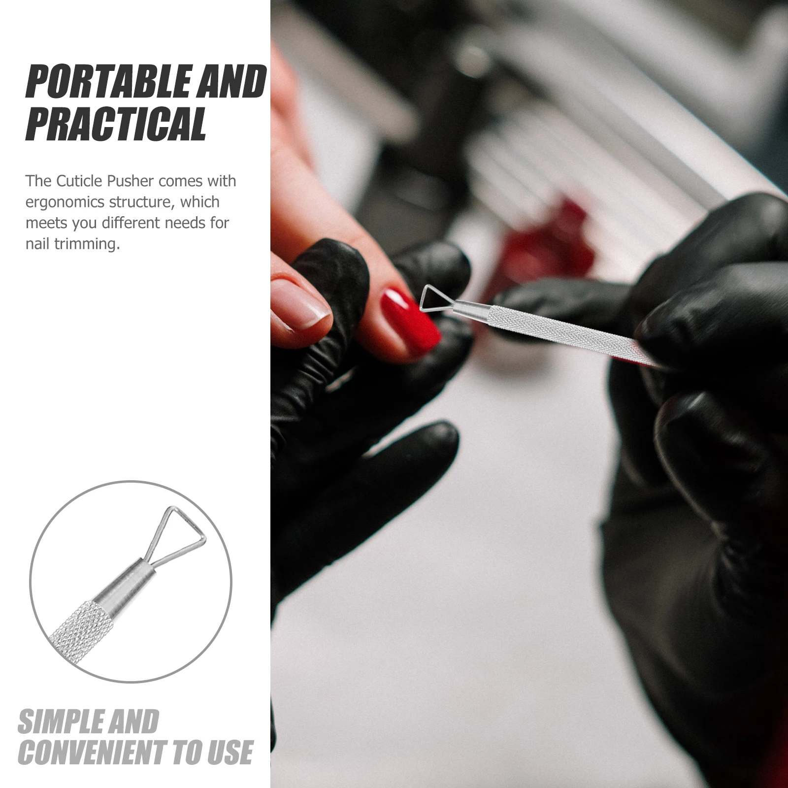 5 قطعة مزيلات هلام الأظافر الفولاذ المقاوم للصدأ دافعات البشرة المهنية مانيكير مسمار الجلد الميت إزالة أدوات النساء إهاب مقشرة