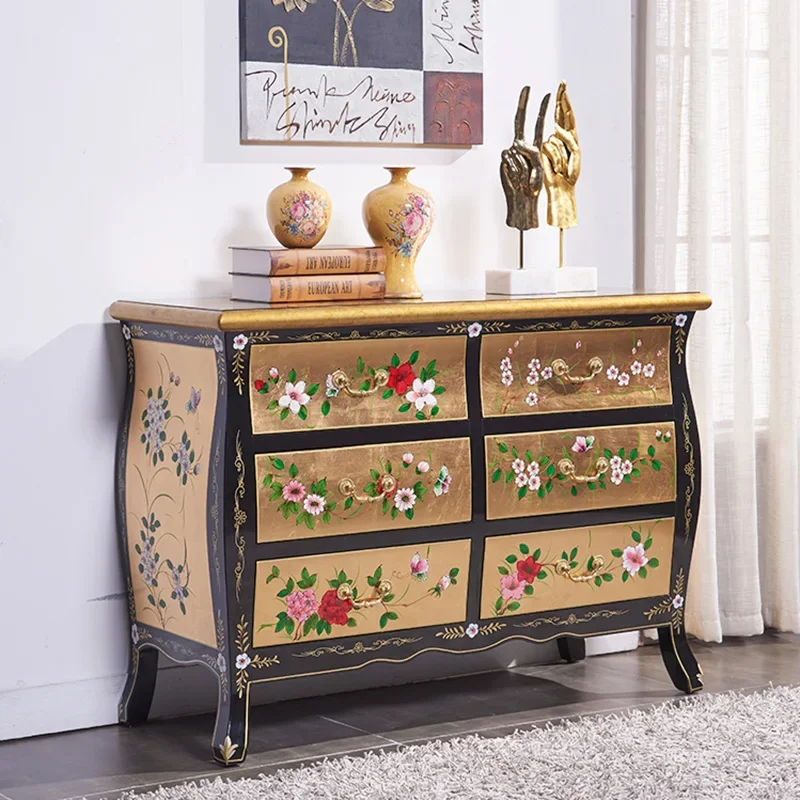 

New Chinese Style Hallway Locker Painted Chest of Drawers Partition Curio Cabinet Ming and Qing Dynasties