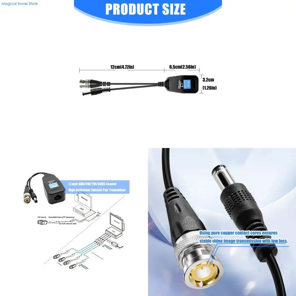 N2UB 4 in 1 CCTV Transmitters For AHDs CVIs TVIs CVBS Systems Twisted Pair Extended Ranges ABS Protective Case