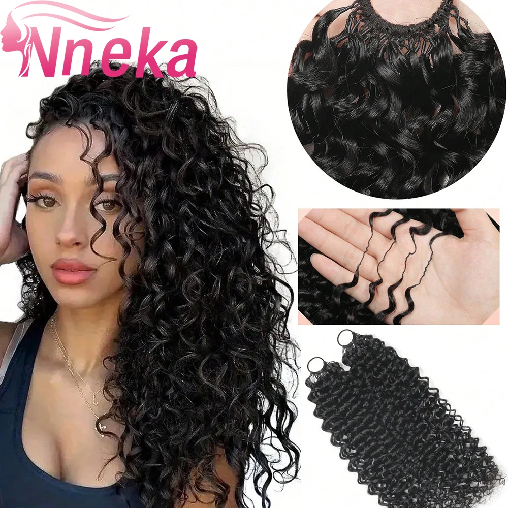 

Бесшовные предварительно разделенные косынки для наращивания волос Deep Wave, 100% натуральные человеческие волосы, необработанные, для наращивания методом крючком