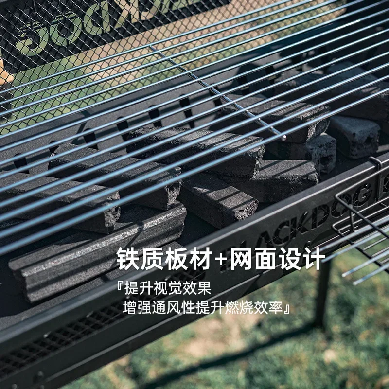 شواية باربيكيو قابلة للطي في الهواء الطلق، تخييم خارجي، تحكم في درجة الحرارة، شواية نزهة محمولة متعددة الأشخاص