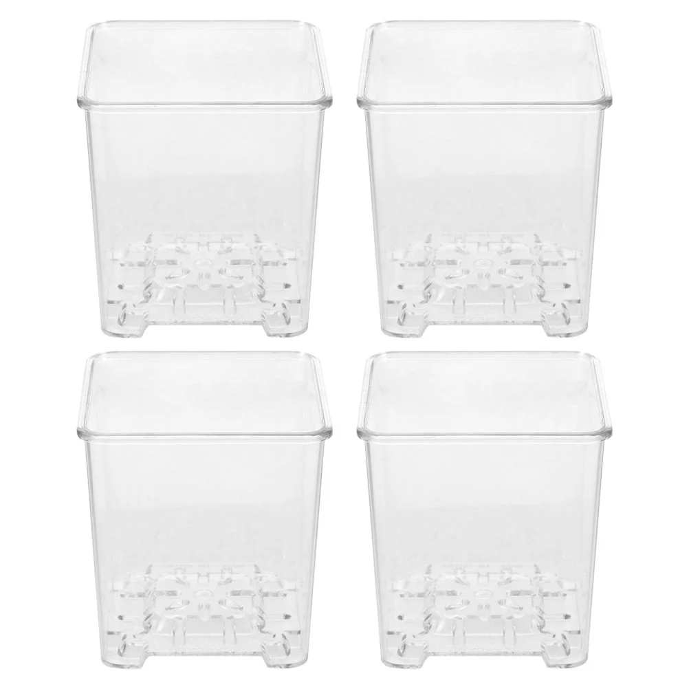 Square Flower Pots Highly Transparent Orchid Orchids Flowerpot Acrylic Planters