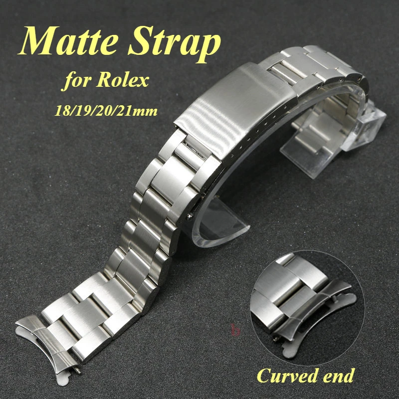 Curved End 316L Stainless Steel Watchband 18/19/20/21mm Strap Oyster Bracelet for Rolex DATEJUST Solid Bracelet Fit For Rolex