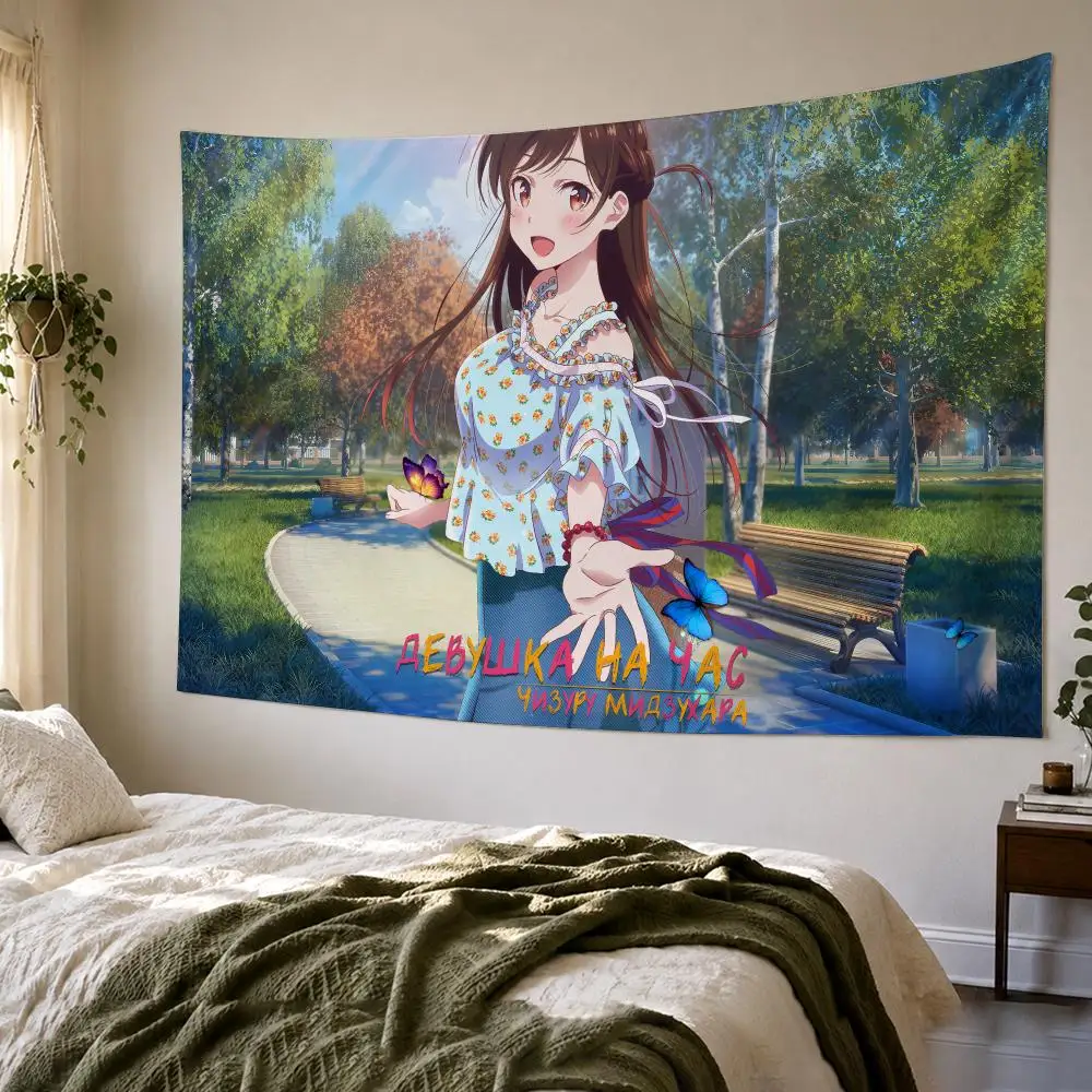 Rent G-Girlfriend Cute Anime Tapestry Bedroom Living Room Bar Party House Home Dorm Interior Wall Decor Background Banner