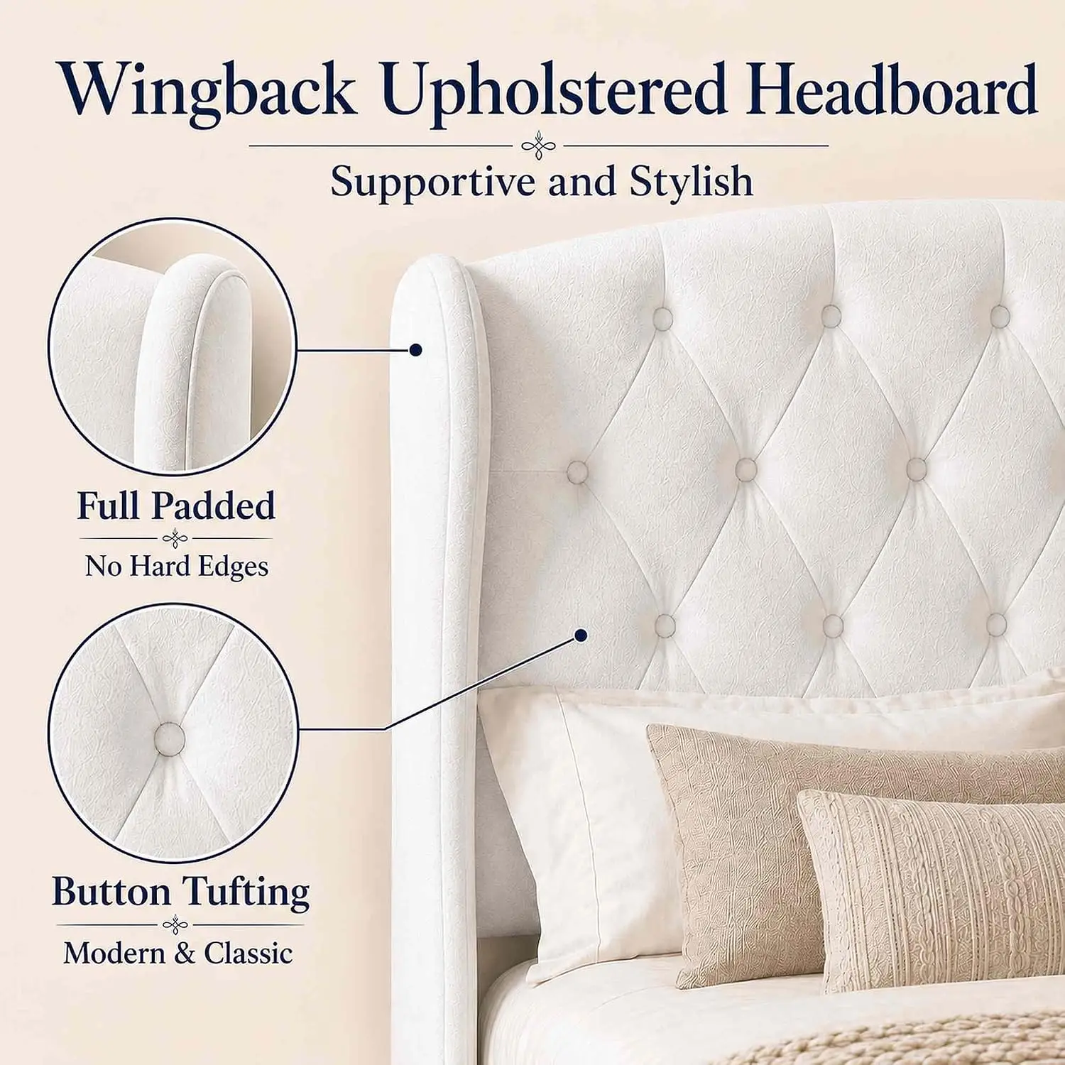 Upholstered King Bed Frame 53.2