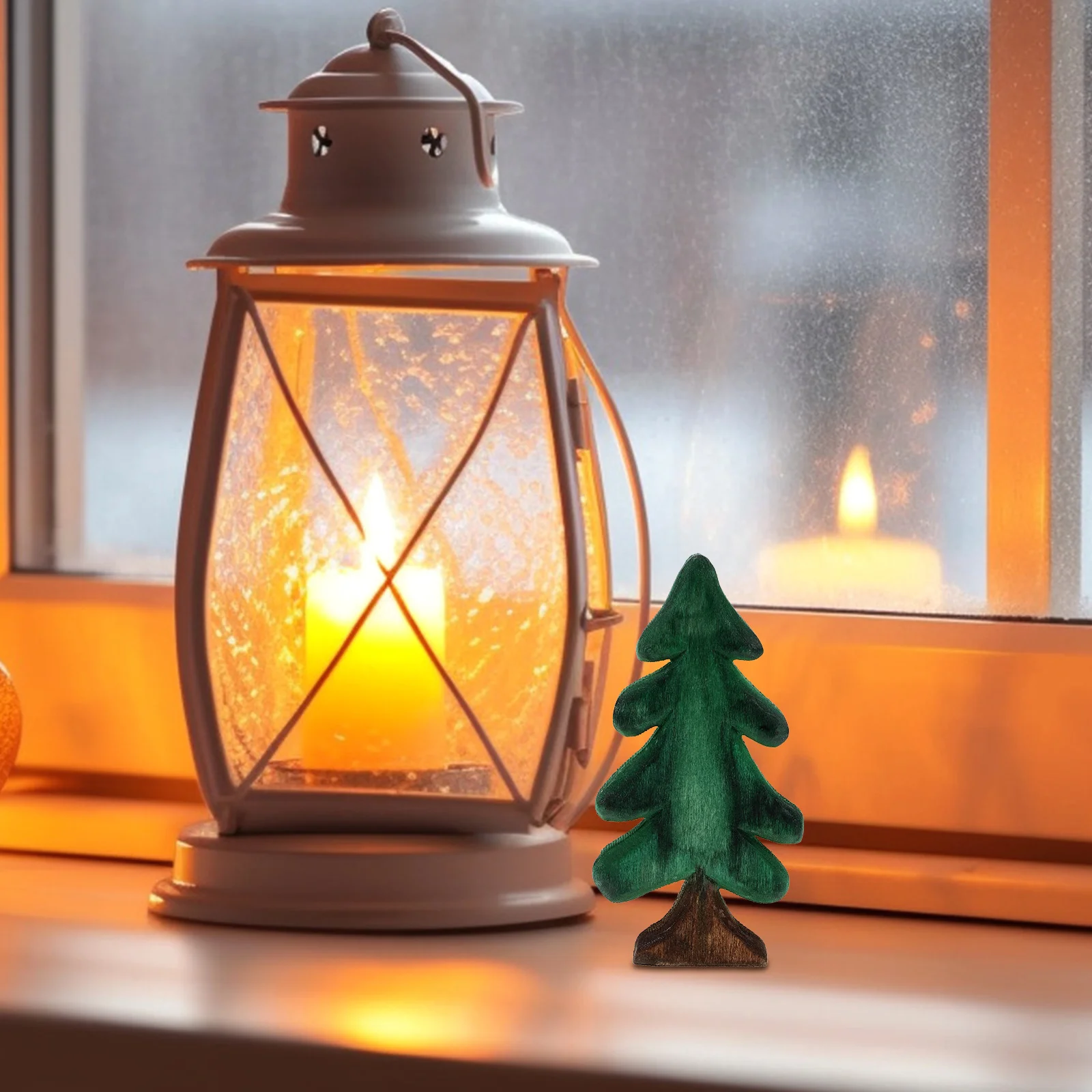 

Small Wood Christmas Tree Desktop Tabletop Xmas Tree Ornament Holiday Home Party Decoration Tabletop Christmas Trees