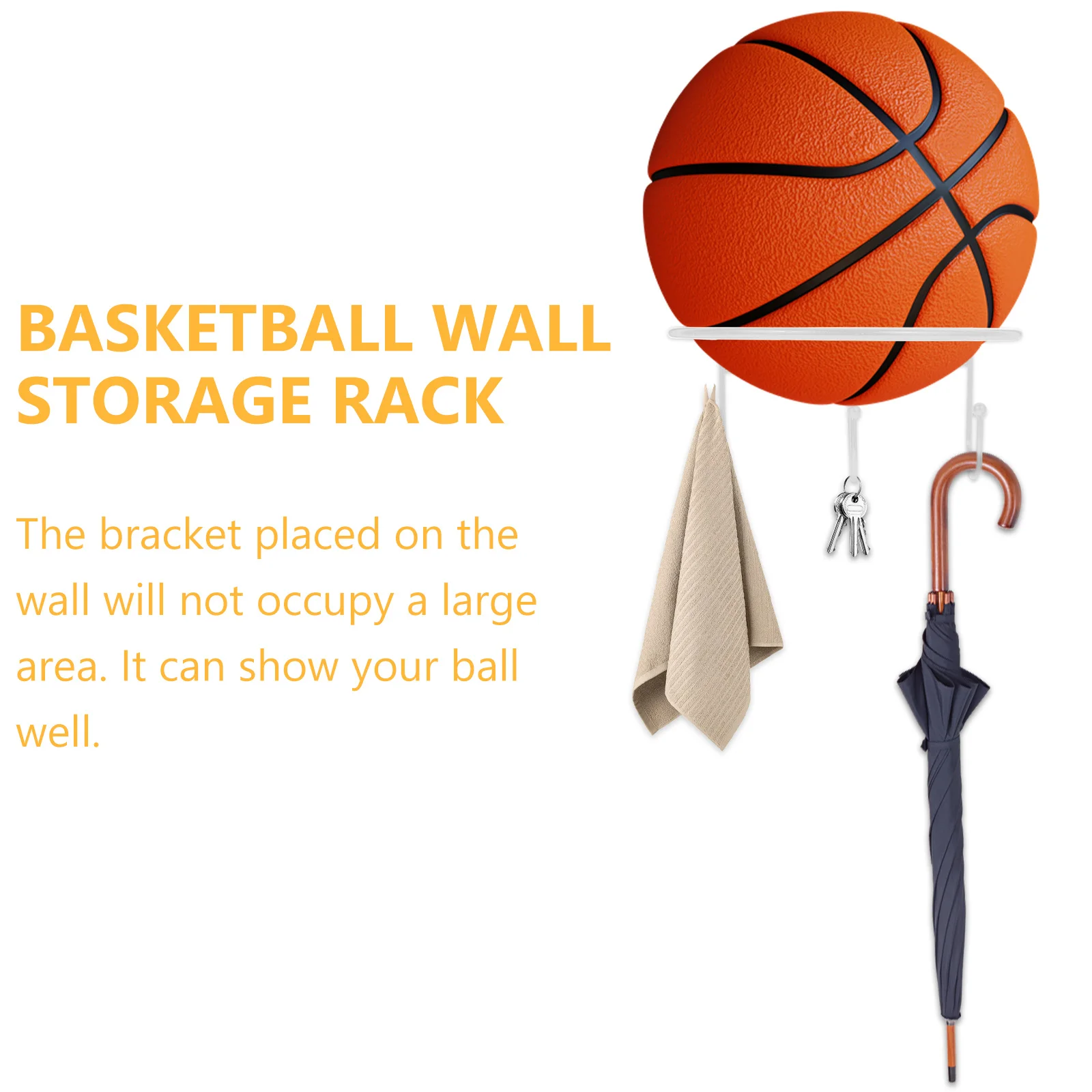 2 قطعة كرة السلة الحائط تخزين حامل معدني لكرة القدم حامل متعدد الأغراض كرات عرض الرف كرة رياضية الرف