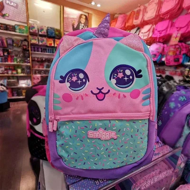 Genuino australiano Smiggle rosa a punta borsa per libri per gatti cancelleria per studenti scatola per matite borsa per il pranzo zaino a strati divisi regalo per studenti