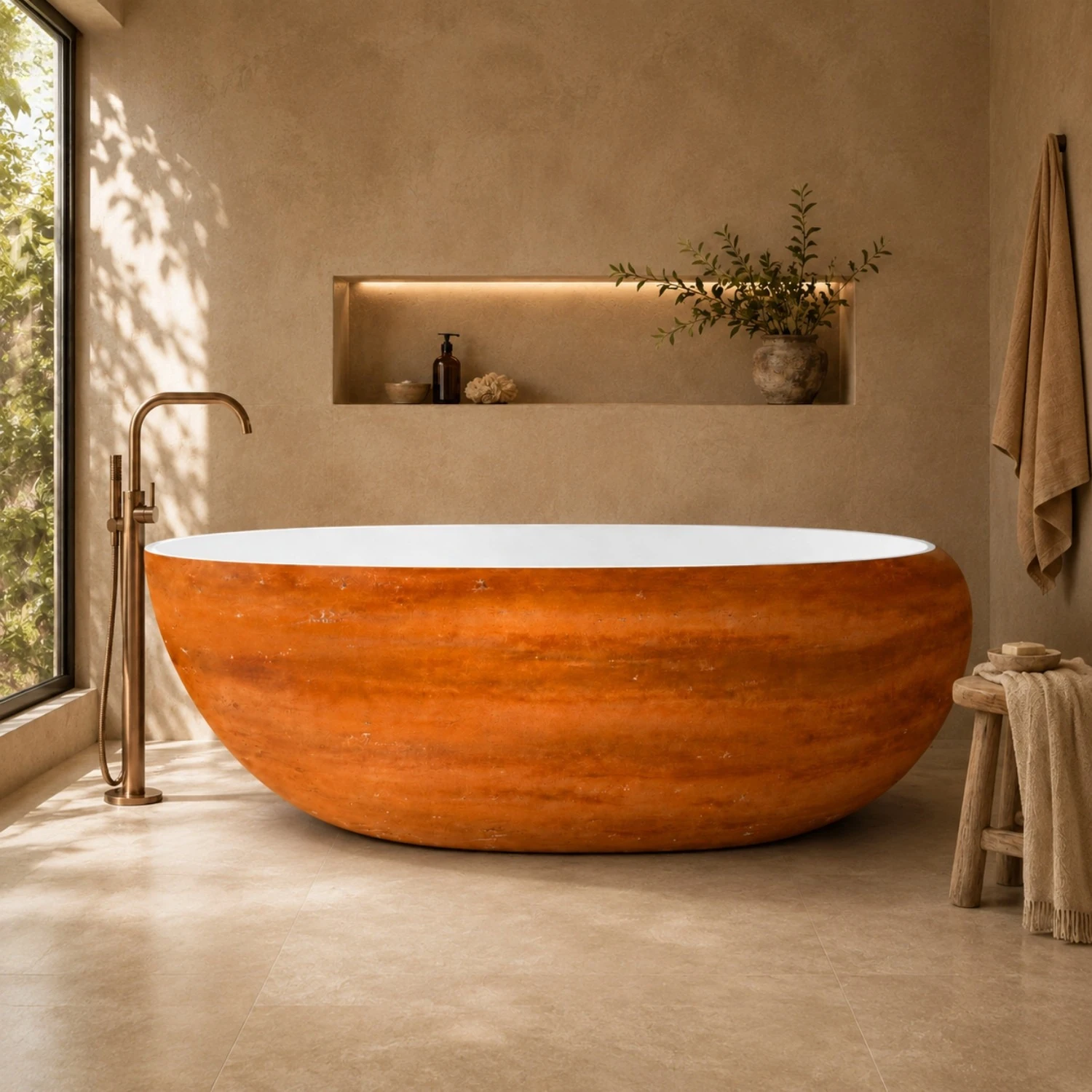 Round Massage Bathtub, Colorful Circular Constant Temperature Heating Freestanding Bath Tub for Chongqing Homestay Decor