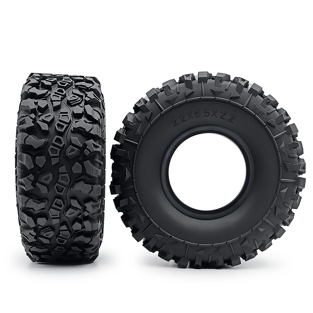 YEAHRUN 2.2 inch Beadlock Rubber Wheel Tires 140mm OD for Axial SCX10 Wraith TRX-4 1/10 RC Crawler Car Model Upgrade Parts