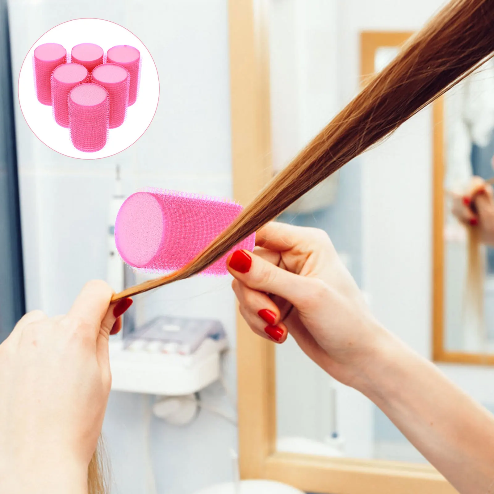 

12 Pcs Hair Sponge Roller Self Adhesive Curler Soft Volumizing Ball Women Hair Styling Tool Dry Wet Temporary Curlier