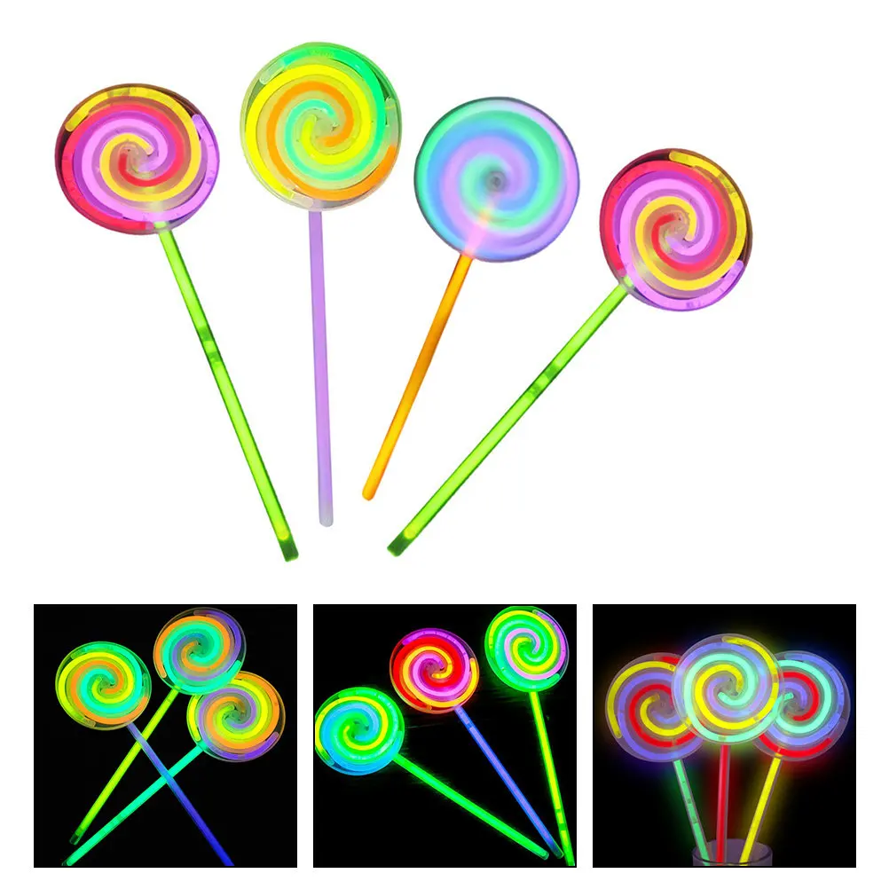 

4Sets Lollipop Glow Sticks for Kids and Adults Glow Party Favors Bright Lighting Effects Festival Dance Club