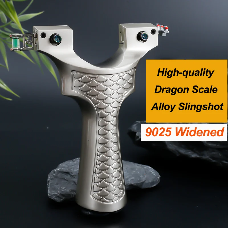 

High Quality Silver Dragon Scale Alloy Slingshot 9025 Widened Hunting Shooting Sling Professional Competition Slingshot