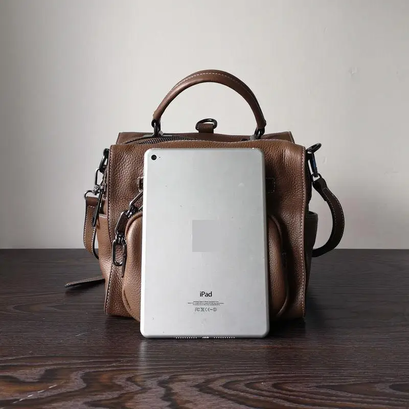 Multi Pocket Design Leather Backpack High Quality Large Capacity Multifunctional Bag Luxury Brand Fashion Backpack Women Trendy