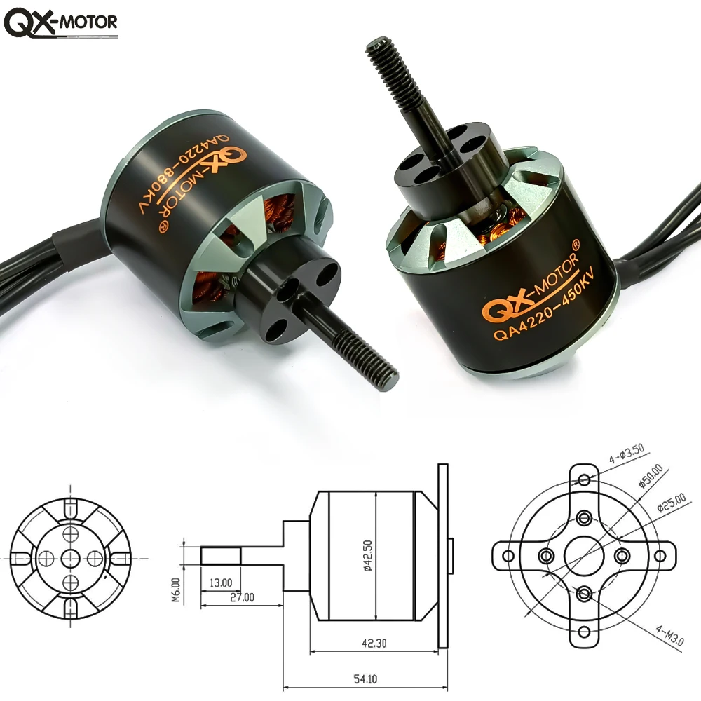 QA4220 3520 Silnik bezszczotkowy 450KV 580KV 650KV Do modeli RC Quadcopter Akcesoria Hexacopter Multicopter Zdalnie sterowana część zabawki