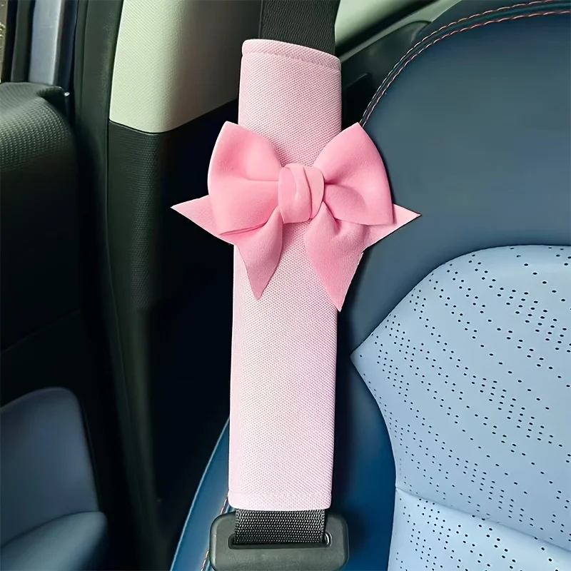 

Однотонные накладки на плечевые ремни безопасности с бантом, предотвращающие натирание и скольжение, автомобильные декоративные аксессуары