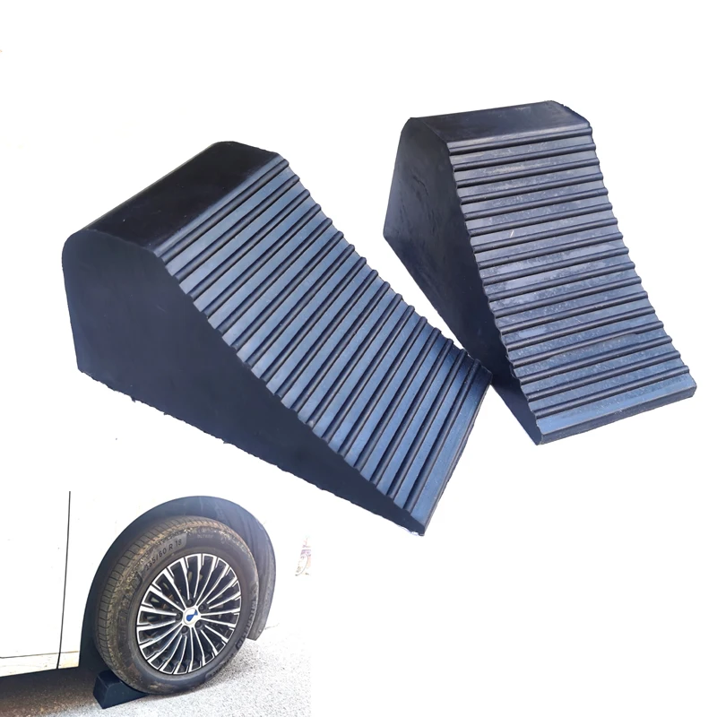 

Portable Wheel Chock with Handles Vehicle Car Truck Wheel Tire Chock Stop Block Anti-slip Plastic Base Tire Support Pad Black