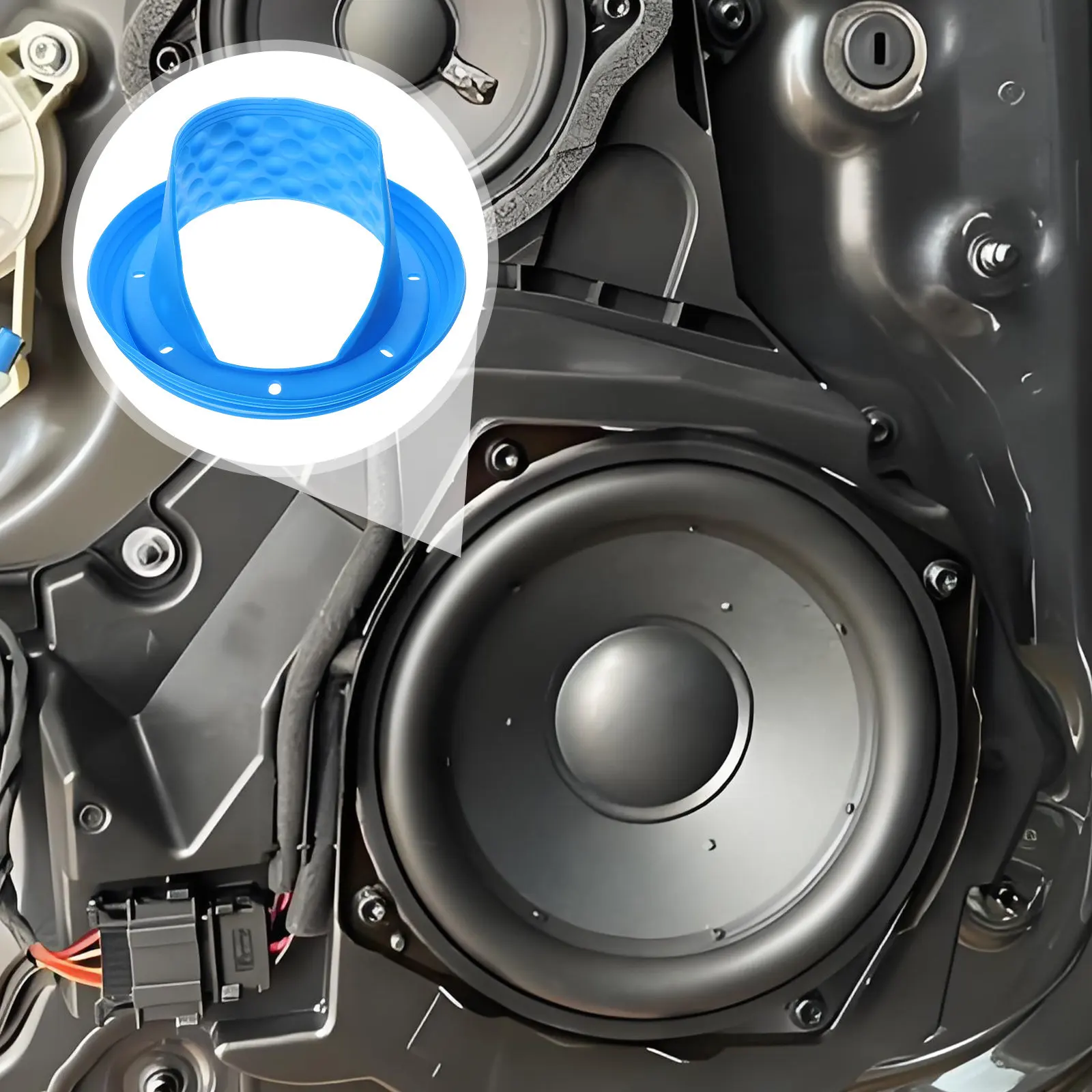 Weatherproof Silicone Car Speaker Baffle 6.5 Inch Rain Shield for Door Mount Speakers Protection Extending Spacer Ring Auto