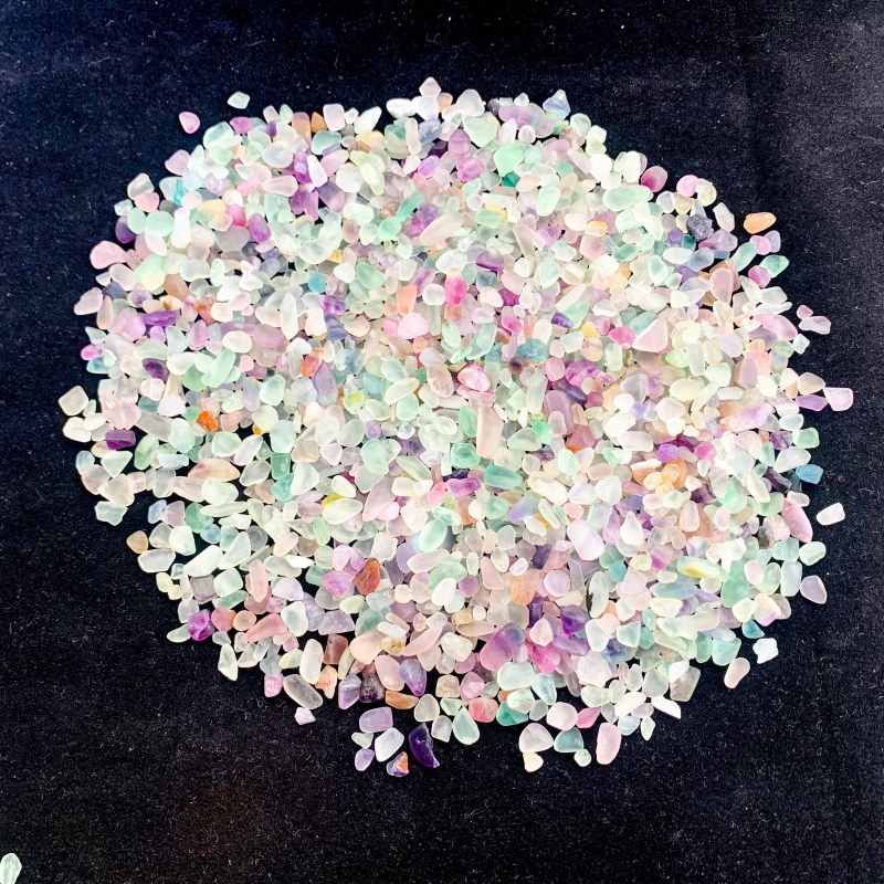 1.76oz 천연 크리스탈 분쇄 돌, 형석 크리스탈 광택 돌, 보석 만들기, 소원 병, 관엽 식물, 정원