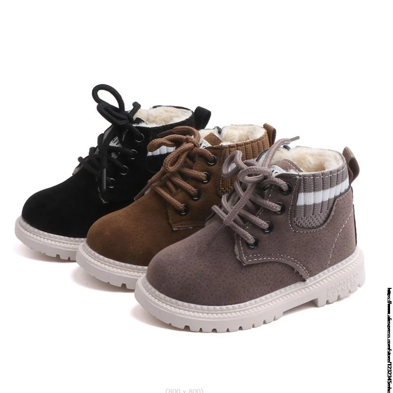 

Children Casual Shoes Autumn Winter Boots Boys Shoes Fashion Leather Soft Antislip Girls Boots 21-30 Sport Running Shoes