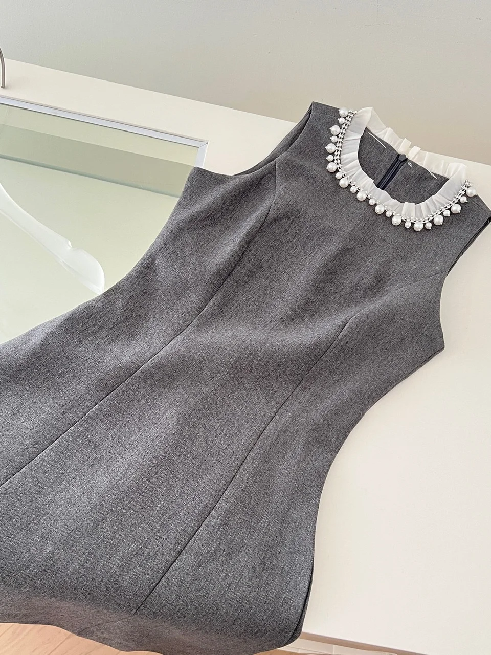   مزين ort Sve Long Sve Jaet and Vest Dr Autumn Faion ملابس نسائية من الخرز الثقيل للعمل الخشبي...