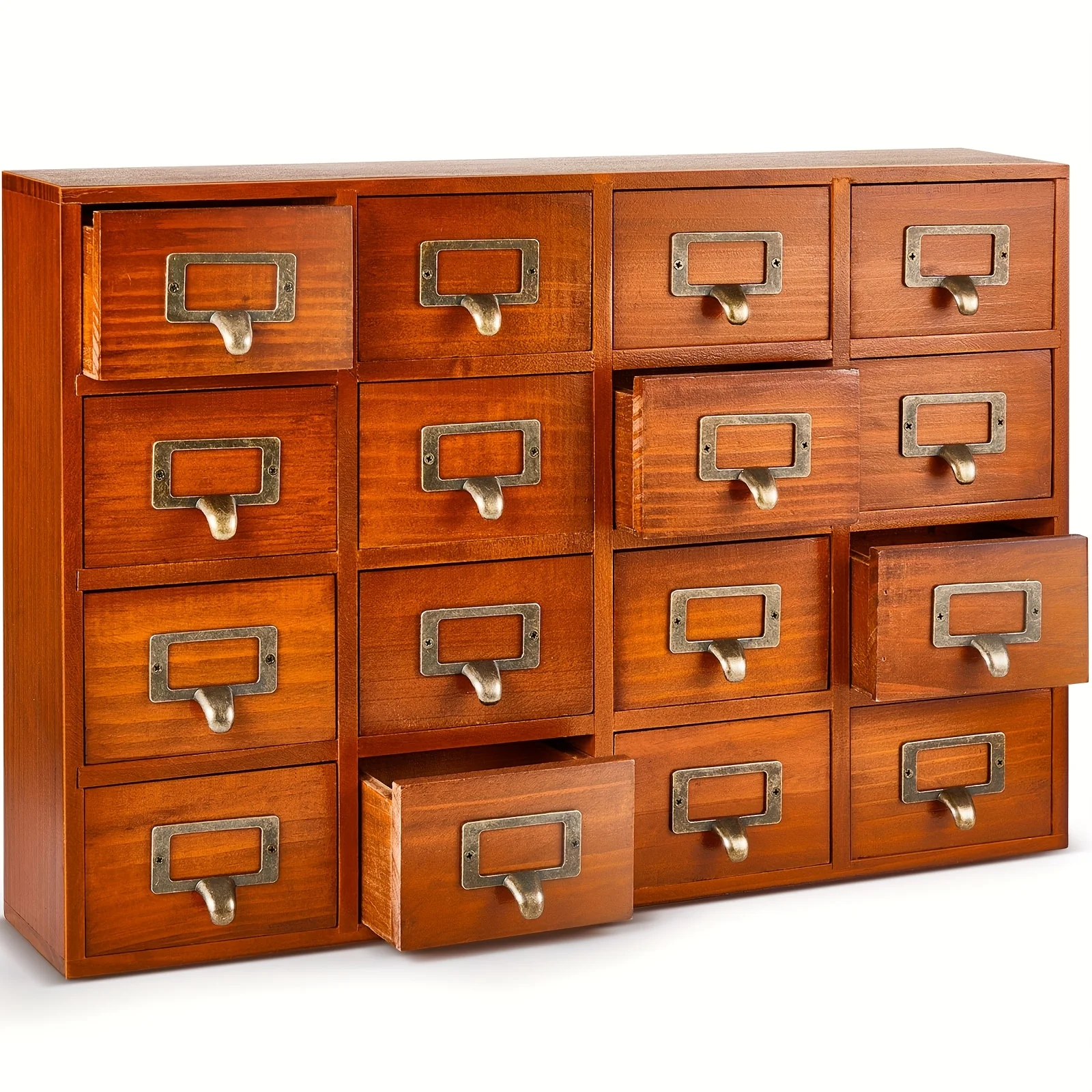 

Винтажный напольный шкаф-аптека из массива дерева с 16 ящиками и карточным каталогом для библиотеки - Сундук для хранения лекарственных трав, отдельно стоящий