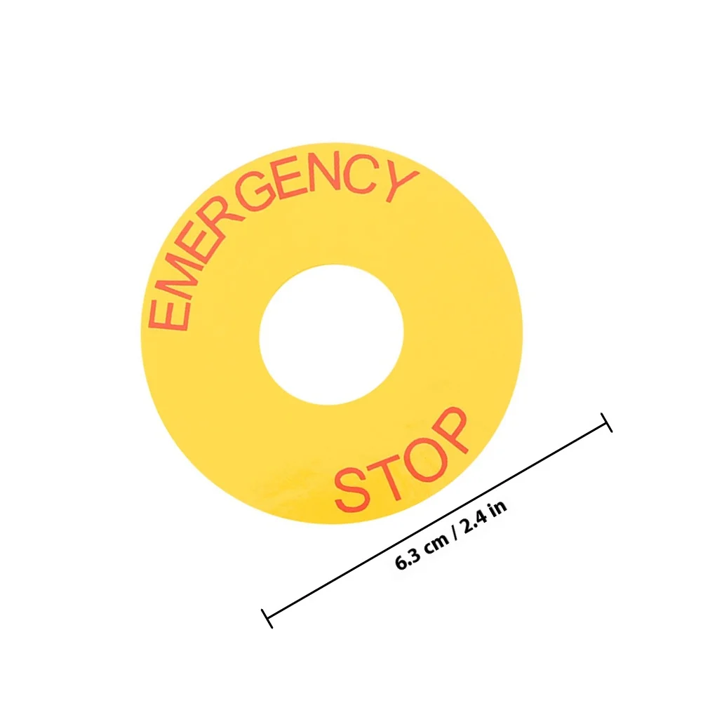 2Pcs Emergency Stop Sign Label Wear Resistant PVC for Machinery Equipment Safety Warning Sticker Decal Emergency Stop Sign