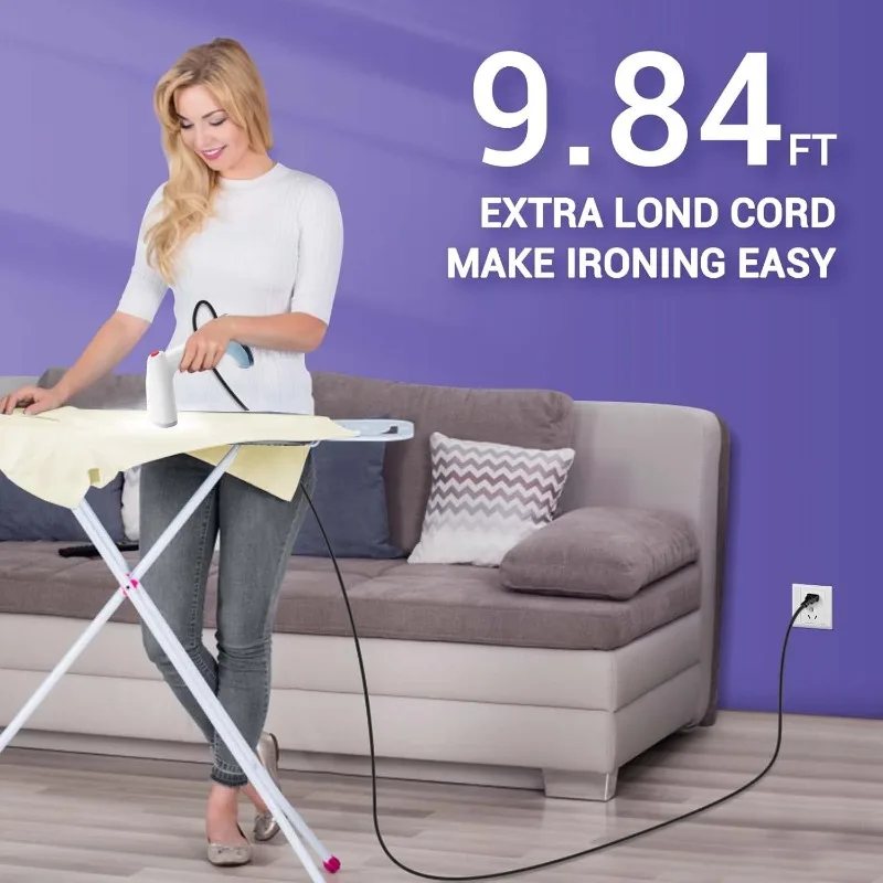 مكواة بخار للملابس المحمولة مع قفازات كي الفرشاة، مكواة بخار للملابس بقدرة 1350 وات مع خزان 380 مل، مكواة بخار من القماش المحمولة بإيقاف تلقائي