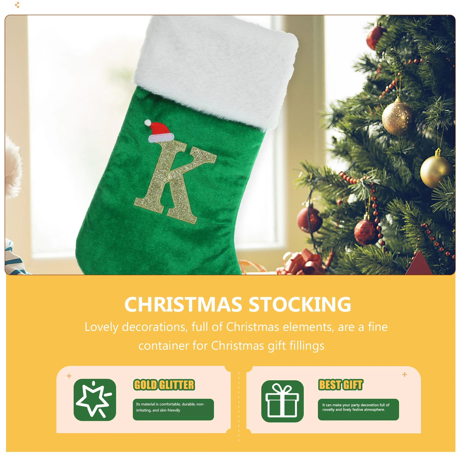 

Christmas Stocking Holiday Stockings for Kids with Letters Party Decorations Décor